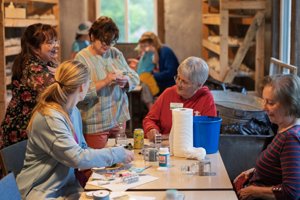 A group doing Catholic Crafts